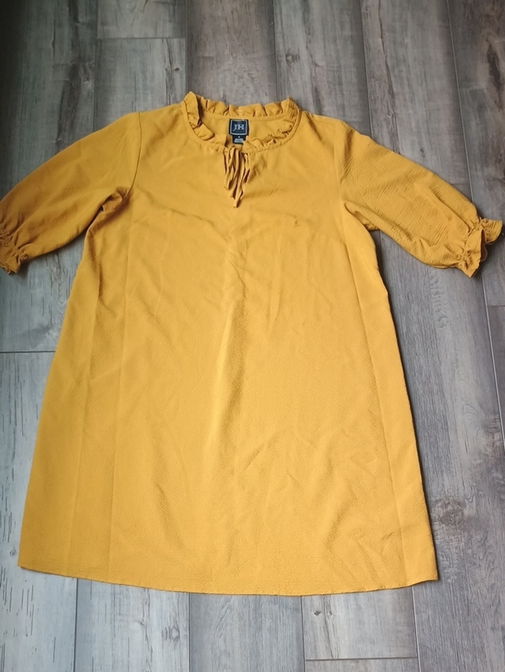 Jessica Howard Mustard Yellow Ruffle-Neck Women’s Top